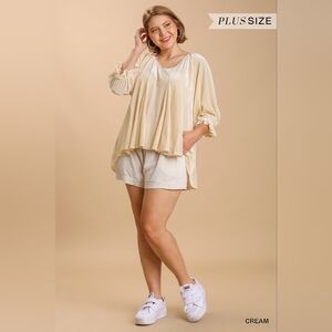 Women's Cream Plus Size Top